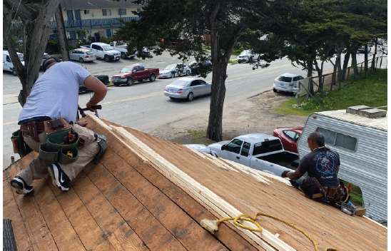 LV Homes roofing specialist at work